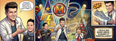 Illustraton pour le spectacle de magie SUPER HERO. magie pour les &eacute;coles et spectacle pour enfants.